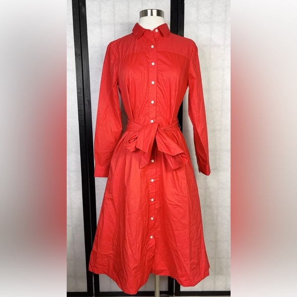 J. Crew Button Down, Tie-Waist Shirtdress. Size: 4 New With Tags